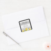 Chique elegante Rozen zilveren bruiloft dank u Vierkante Sticker (Envelop)