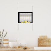Chique Elegante Rozen Zilveren Bruiloft Poster (Keuken)