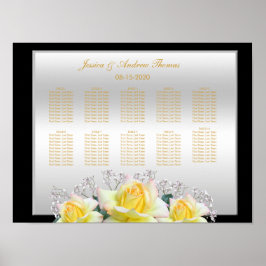 Chique Elegante Rozen Zilveren Bruiloft Poster