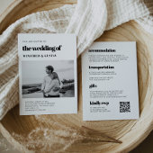 Chique elegante RSVP QR code alles in één trouwfot Kaart