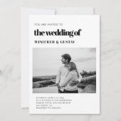 Chique elegante RSVP QR code alles in één trouwfot Kaart (Voorkant)