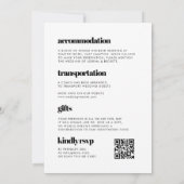 Chique elegante RSVP QR code alles in één trouwfot Kaart (Achterkant)