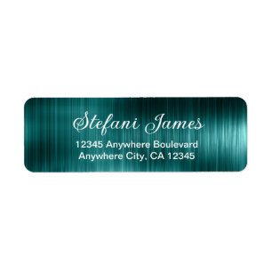 Chique Elegante Script Metaal Teal Label