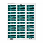 Chique Elegante Script Metaal Teal Label (Full Sheet)