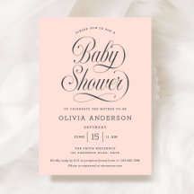 Chique Elegante Script Roze Roze Meisje Baby Showe