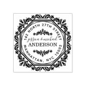 Chique elegante stijlvolle getrouwd paar retour ad rubberstempel (Afrduk)