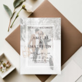 Chique elegante twee foto minimalistische winter b kaart