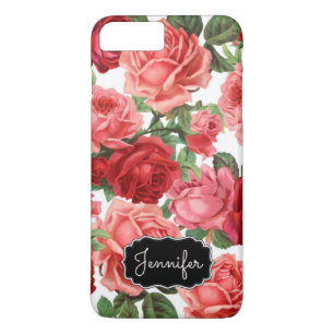 Chique Elegante Vintage Roze, Rode, rozen bloemnaa Case-Mate iPhone Case