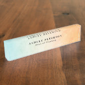 Chique Elegante Waterverf Achtergrond Naambordje (Zijkant)