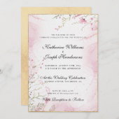 CHIQUE & ELEGANTE WATERVERF BLOEMIGE ABSTRACTE BRU KAART (Voorkant / Achterkant)