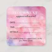 Chique Elegante Waterverf Roze Beauty Salon Afsprakenkaartje (Voorkant)