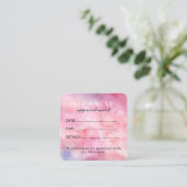 Chique Elegante Waterverf Roze Beauty Salon Afsprakenkaartje (Staand voorkant)