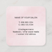 Chique Elegante Waterverf Roze Beauty Salon Afsprakenkaartje (Achterkant)