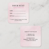 Chique Elegante Waterverf Roze Beauty Salon Afsprakenkaartje (Voorkant / Achterkant)