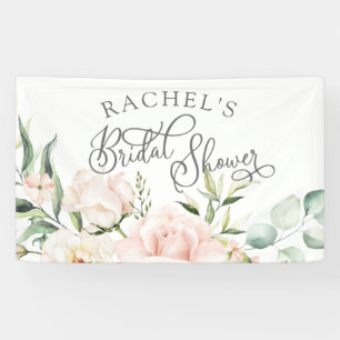 Chique elegante waterverf roze bloem bruidsshower spandoek
