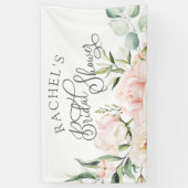 Chique elegante waterverf roze bloem bruidsshower spandoek (Verticaal)