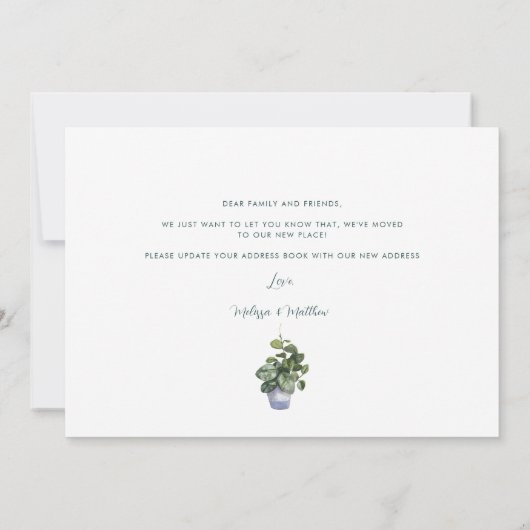 Chique Elegante wijziging van adres Verplaatsen Aankondiging (Achterkant)