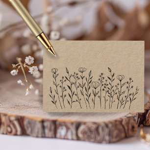 Chique Elegante Wildflower Eenvoudige Rustieke Cus Plaatskaartje