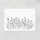 Chique Elegante Wildflower Line Art Eenvoudige Aan Plaatskaartje (Voorkant)