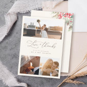 Chique elegante winter bruiloft script dank u bedankkaart