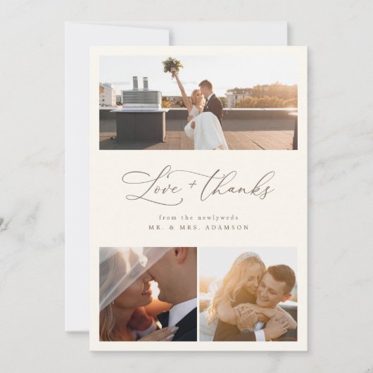 Chique elegante winter bruiloft script dank u bedankkaart (Voorkant)