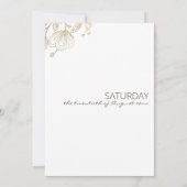 Chique elegante witgouden kant bloementhema bruilo kaart (Achterkant)