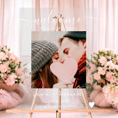 Chique elegante witte fotoscript bruiloft welkom acryl bord