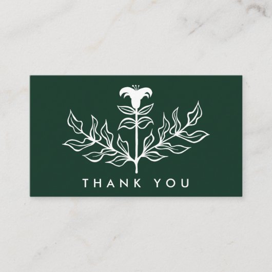 Chique elegante witte lelie QR code bestelling dan Visitekaartje (Voorkant)