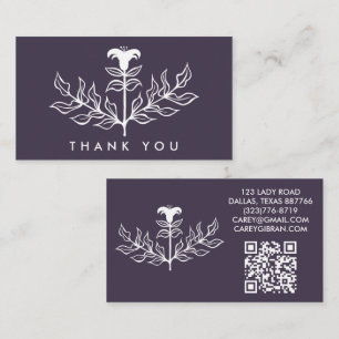 Chique elegante witte lelie QR code bestelling dan Visitekaartje
