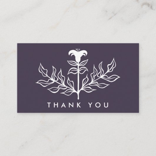 Chique elegante witte lelie QR code bestelling dan Visitekaartje (Voorkant)