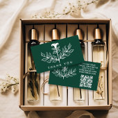 Chique elegante witte lelie QR code bestelling dan Visitekaartje