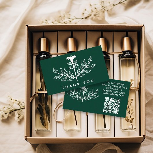 Chique elegante witte lelie QR code bestelling dan Visitekaartje