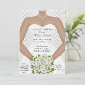 Chique Elegante Witte Moderne Bruidsfeest Uitnodig Kaart (Staand voorkant)