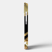 Chique elegante zwart en goud bling gepersonalisee Case-Mate iPhone case (Achterkant / Links)