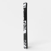 Chique elegante zwart-wit gepersonaliseerde damast Case-Mate iPhone case (Achterkant/links)