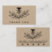 Chique Elegante Zwarte Lelie BESTEL BEDANKT Kraft Visitekaartje (Voorkant / Achterkant)