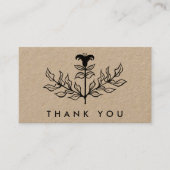 Chique Elegante Zwarte Lelie BESTEL BEDANKT Kraft Visitekaartje (Voorkant)