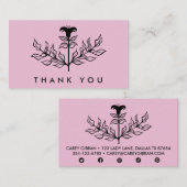 Chique Elegante Zwarte Lelie BESTEL DANK U Zacht R Visitekaartje (Voorkant / Achterkant)