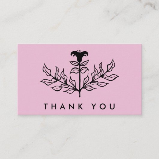 Chique Elegante Zwarte Lelie BESTEL DANK U Zacht R Visitekaartje (Voorkant)