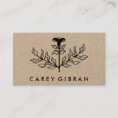 Chique Elegante Zwarte Lelie Lelie Lijn Tekening C Visitekaartje (Voorkant)