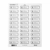 Chique Elegante Zwarte Witte Kerst Retour Etiket (Full Sheet)