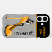 Chique Elegantie: Modieuze Dame die een Kus Blaast Case-Mate iPhone Case (Achterkant (horizontaal))