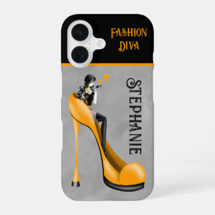 Chique Elegantie: Modieuze Dame die een Kus Blaast iPhone 16 Hoesje