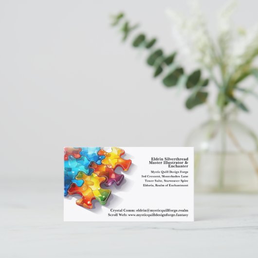 🌈👩‍💼 "chique elegantie" professionele Visitekaa Visitekaartje (Staand voorkant)