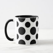 Chique Elegantie: Zwarte Polka Dot 11oz Keramische Mok (Links)