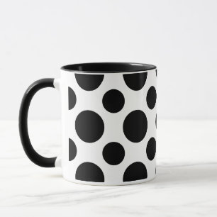 Chique Elegantie: Zwarte Polka Dot 11oz Keramische Mok