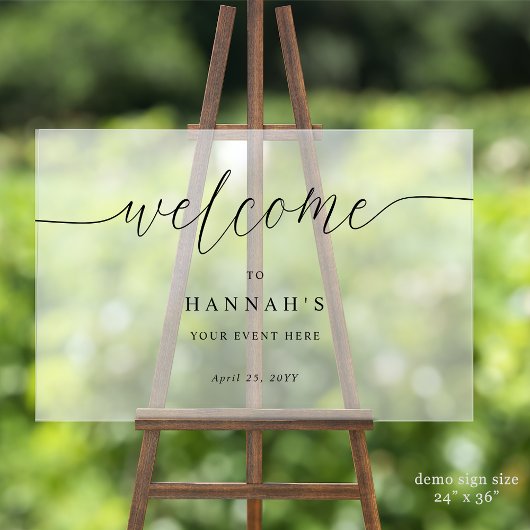 Chique elk evenement, welkom Frosted Look Acryl te Acryl Bord