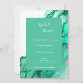 Chique Emerald Blauwgroen Marmeren Waterverf vrijg Kaart (Voorkant)