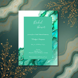 Chique Emerald Blauwgroen Marmeren Waterverf vrijg Kaart