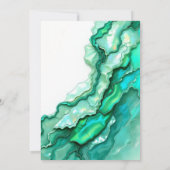 Chique Emerald Blauwgroen Marmeren Waterverf vrijg Kaart (Achterkant)